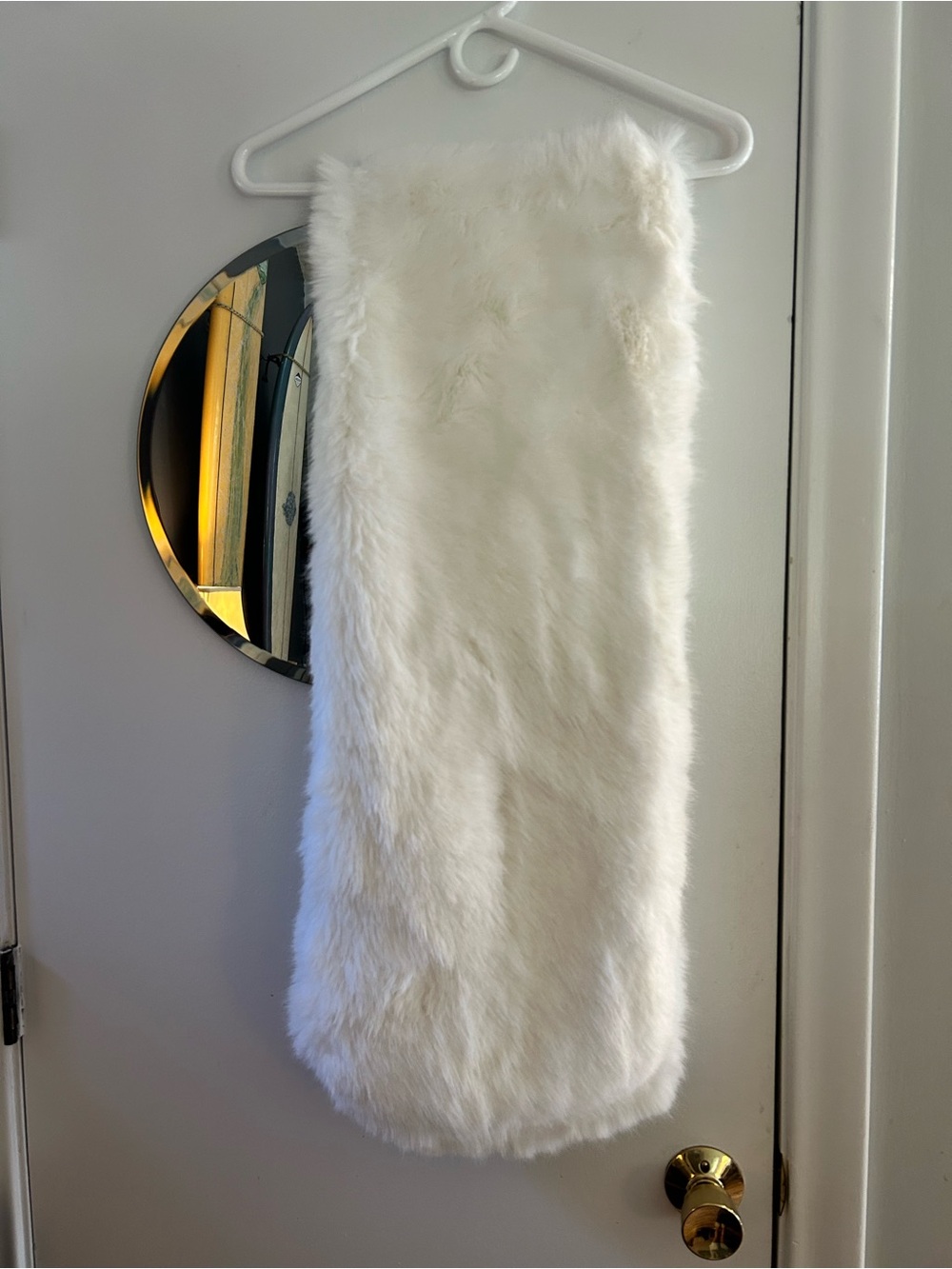 White Faux Fur Shawl - Plush Winter Layer